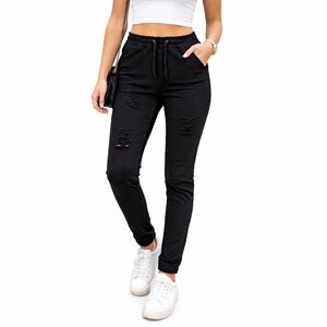Chic Black Ripped Skinny Jeans for Women